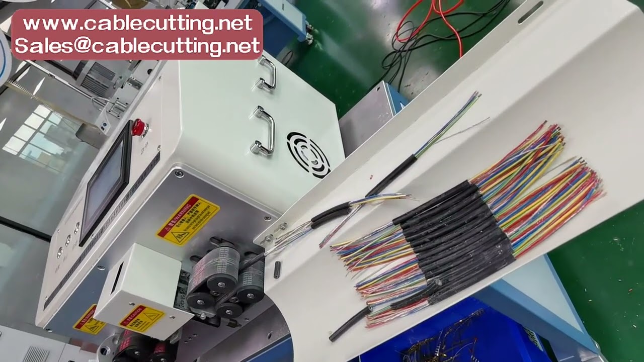 870NW Automatic Adjustable Wire Stripping Peeling Cutting Machine 12 Wheels Drive 7 Inch Touch Scree