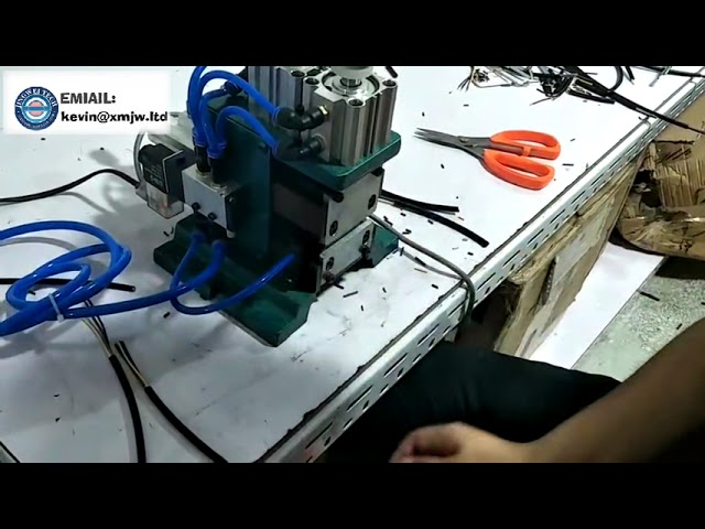 Semi Automatic 3F 4F Pneumatic Wire Ends Stripping Machine AWG#32 16 wire head peeling with twisted