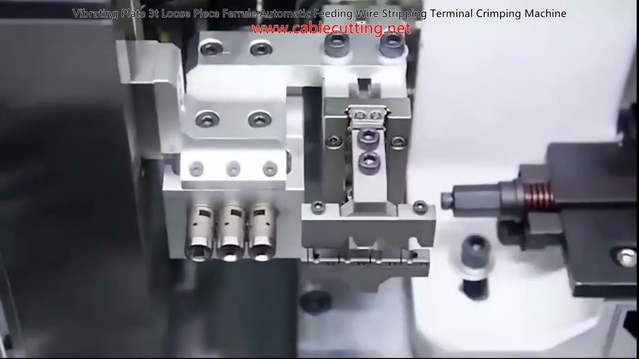 Máy ép đầu cốt tự động 3 tấn - Cấp phôi rời, tuốt dây và bấm đầu cốt (bàn rung cao tần)