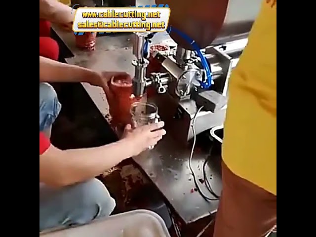 Máy chiết rót và trộn sốt cà chua, tương ớt, sốt thịt bò dạng chữ U tự động