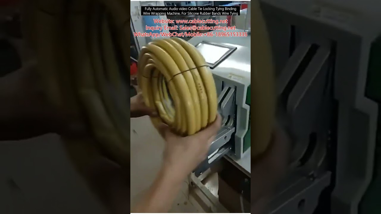 Fully Automatic Audio video Cable Tie Locking Tying Binding Wire Wrapping Machine